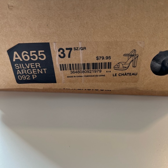 Criss Cross Silver Leather Platform Sandal - Picture 9 of 11